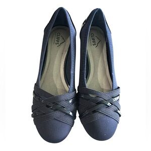 Cliffs by White Mountain Bowie Wedge Slip On Loafer Womens 7.5 Navy Blue